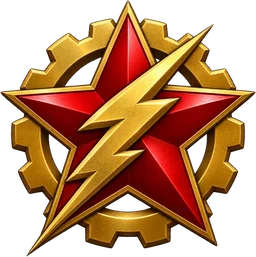 Red Union emblem: a red star struck by a golden lightning bolt